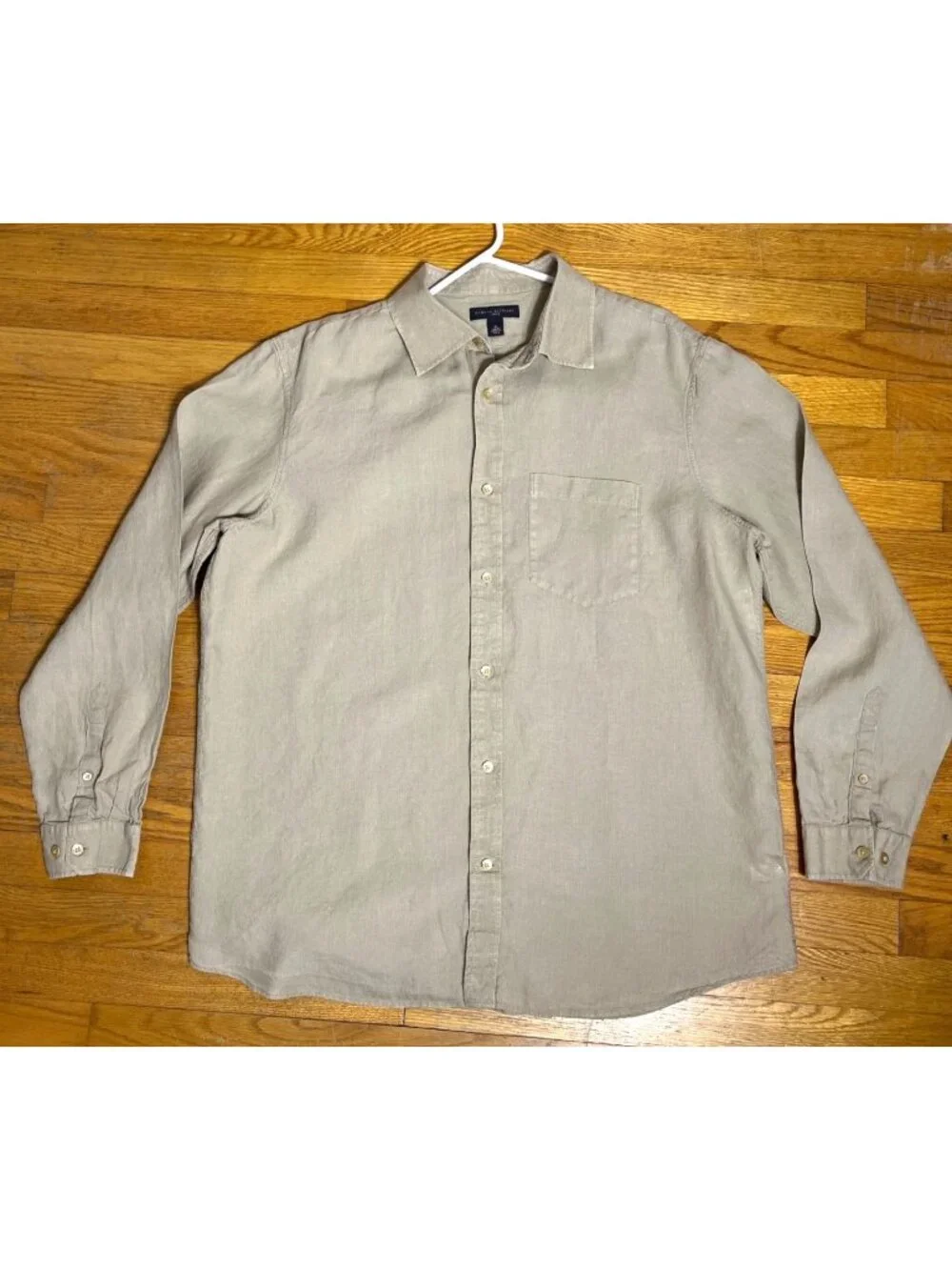Vtg 06 Banana Republic Men 100% Linen Shirt Button Long Sleeve Casual Coastal XL - Picture 8 of 12
